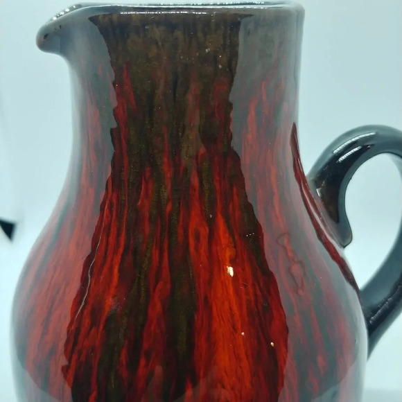 Red/Orange/Black Drip Glaze  Water/Juice Pitcher - Picture 3 of 8